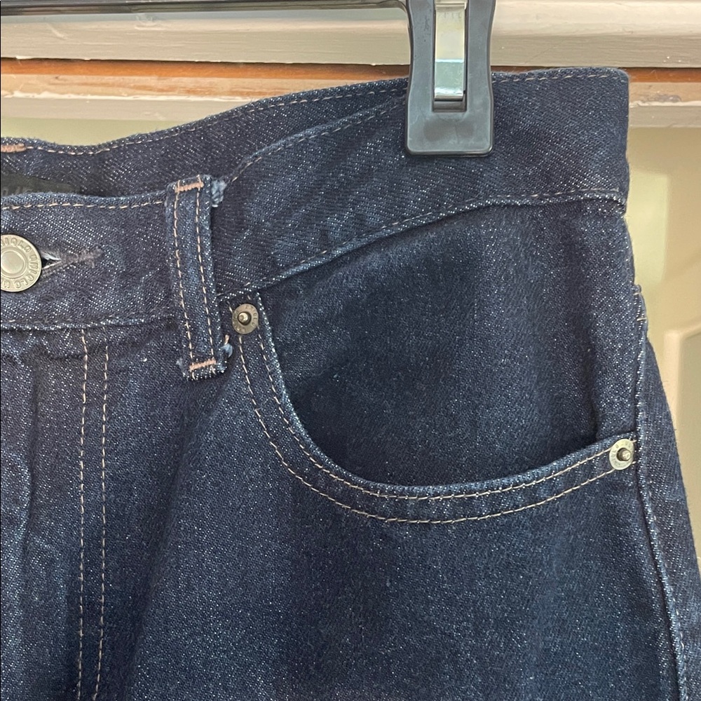 Uniqlo Women's Dark Blue Wide Straight Leg, High Waisted Baggy Jeans size 2 💖 - Picture 4 of 11